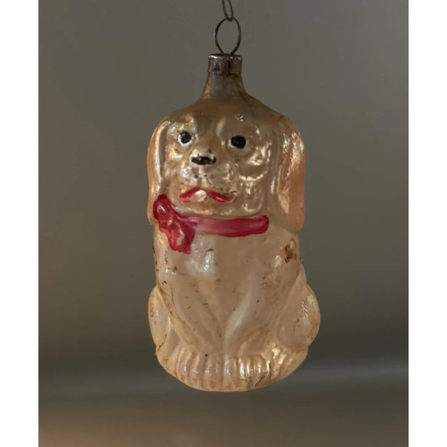 1920s Rare 1920's Set of Four German Glass Animal Ornaments - Dog, Owl, Snail and Squirrel For Sale - Image 5 of 10