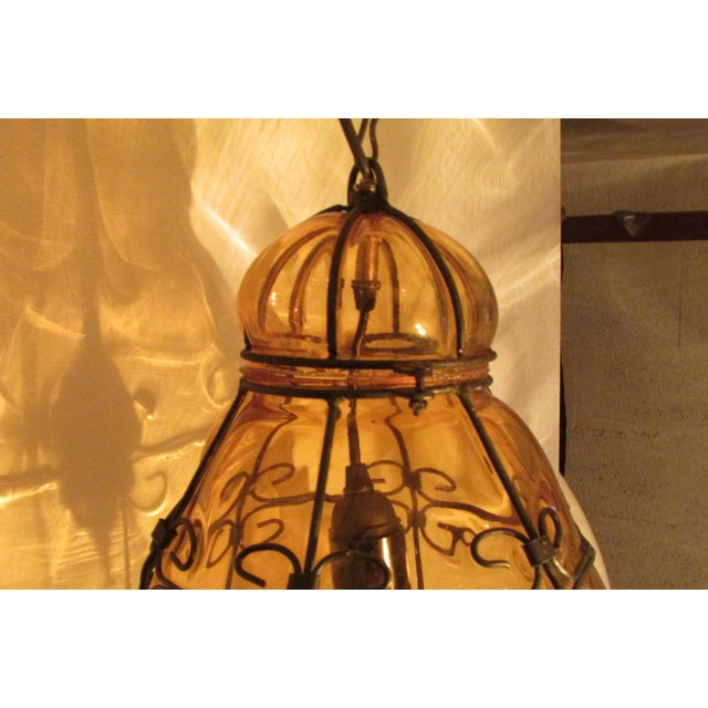 1940s Venetian Lanterns in Yellow Glass, 1940s, Set of 2 For Sale - Image 5 of 16