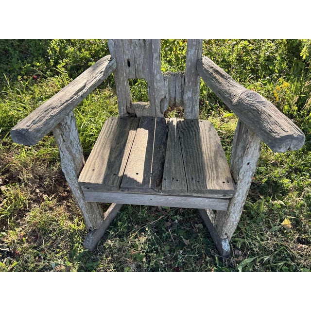 Pair of driftwood armchairs - made of teak, fir and elm - W=80cm H=1m75 D=59cm.