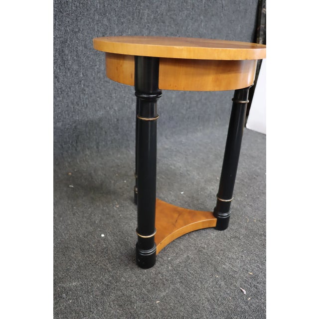 French French Empire Style Cherry & Ebonized Round Side Table For Sale - Image 3 of 6