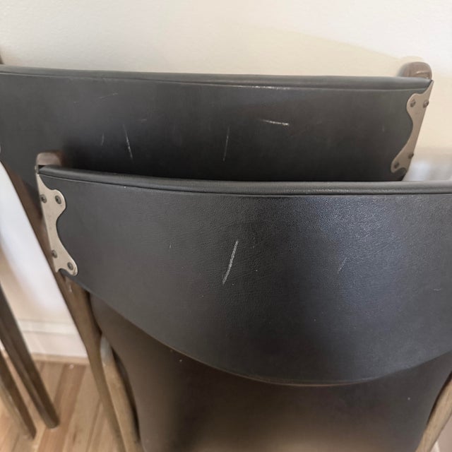 Mid-Century Coronet Wonderfold Black & Walnut Wood Folding Chairs a Set of 4 For Sale - Image 11 of 12