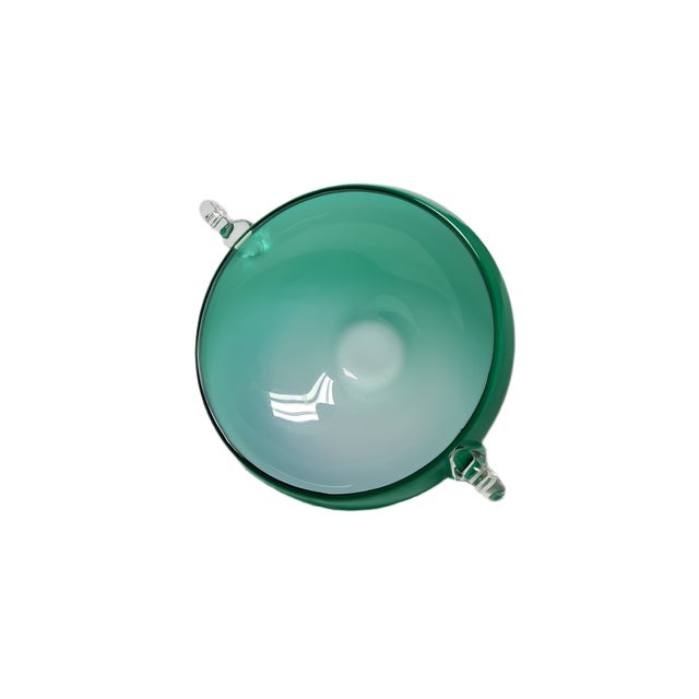 Forest Green Vintage Glass Basket from HSG Tarnowiec, Poland, 1970s For Sale - Image 8 of 18