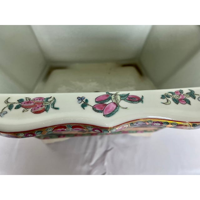 Vintage Chinese Rose Famile Hexagonal Footed Jardiniere For Sale - Image 16 of 18