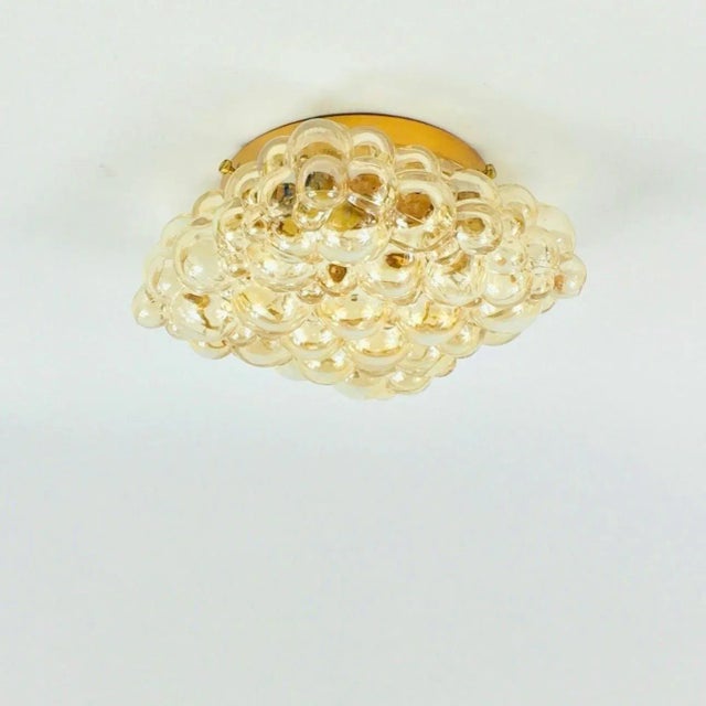Beautiful bubble glass ceiling mount fixture by helena tynell for limburg, germany, 1970s. The amber/champagne hand blown...