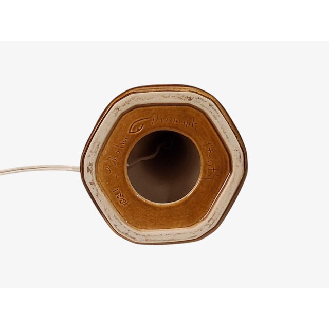 Einar Johansen, Table Lamps, Amber Glazed Stoneware, Denmark, 1960s For Sale - Image 11 of 12