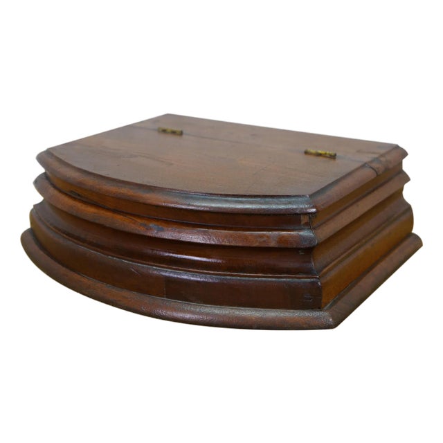 Antique Victorian Mahogany Curved Dresser Glove Box Felt Lined Jewelry Storage For Sale