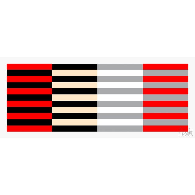 Interweaving of Four Colors Fine Art Print 9" X 21 1/2" by Liz Roache For Sale