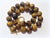 Vintage Carved Tiger's Eye Necklace, Large Carved Natural Tiger Eye Beads, Sterling Silver Gold-Plated Clasp, Statement Necklace For Sale - Image 9 of 9