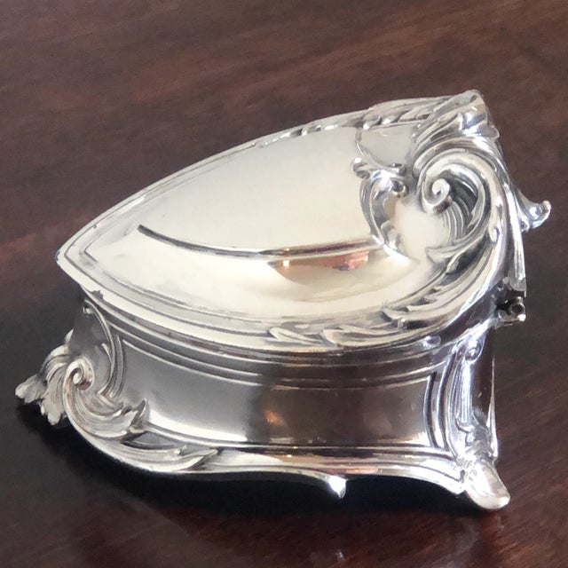 Antique Art Nouveau Silver Plated Jewelry Box For Sale - Image 9 of 13