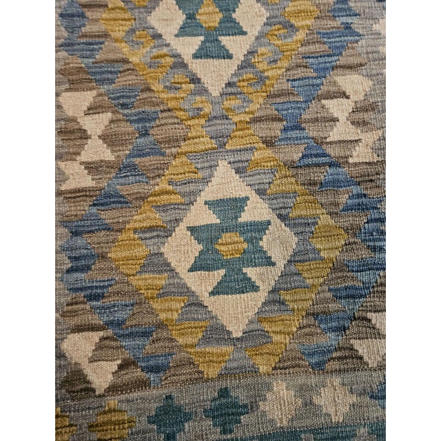 Afghan Tribal Kilim Rug in Wool, 2010s For Sale - Image 4 of 7