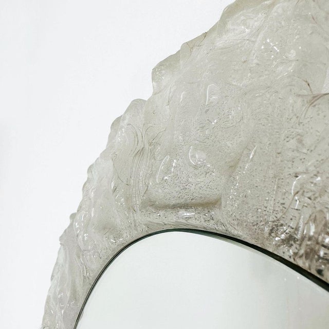 Mid-Century Oval Wall Mirror with Lighting and Acrylic Glass from Hillebrand, 1960s For Sale - Image 5 of 11