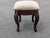 French Provincial Late 20th Century French Provincial Style Solid Mahogany Wood Footstool For Sale - Image 3 of 5