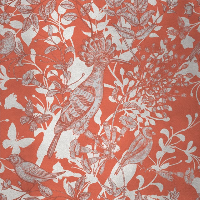 Contemporary Hummingbird 3 Fabric Wall Covering by Chiara Mennini for Midsummer-Milano For Sale - Image 3 of 3