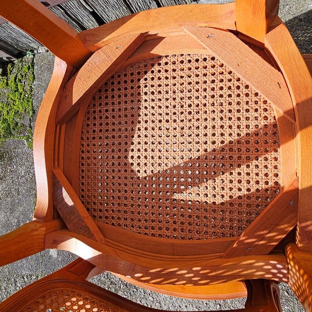 Vintage Wooden Cane Dining Chairs, Set of 4 For Sale - Image 15 of 18