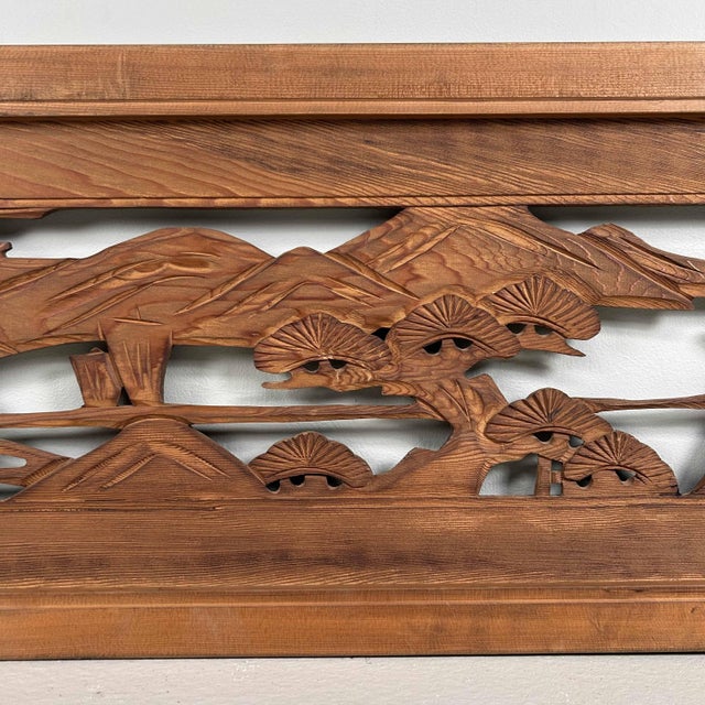 1920s Wooden Ranma Temple Mountain Landscape, Japan, 1920s For Sale - Image 5 of 18