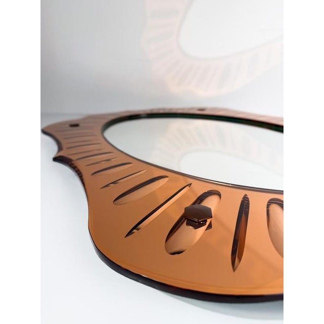 Vintage Italian Peach-Pink Crystal Mirror, 1950s For Sale - Image 9 of 18