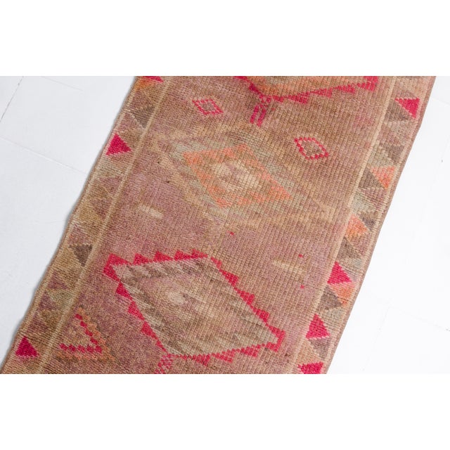 Textile 1950s Handknotted Oushak Hallway Runner For Sale - Image 7 of 10
