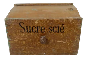 Antique Country French Grain Painted Wood Sugar Pantry Box