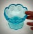 Coastal Vintage Art Glass Bowl: Cerulean Turquoise Vintage Mid Century Coin Dot Art Glass Nut Bowl For Sale - Image 3 of 5
