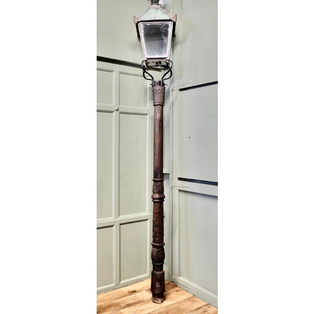 2000 - 2009 Victorian Copper Iron Lamp Post For Sale - Image 5 of 8