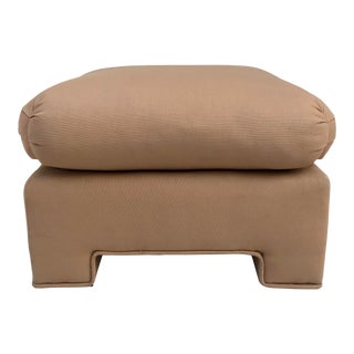 1979 Upholstered Soufflé Style Modern Pink Ottoman For Sale