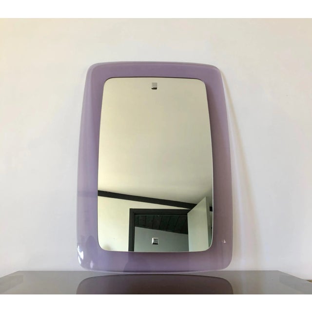 Mid-Century Modern Violet Acrylic Wall Mirror, Italy, 1970s For Sale - Image 4 of 9
