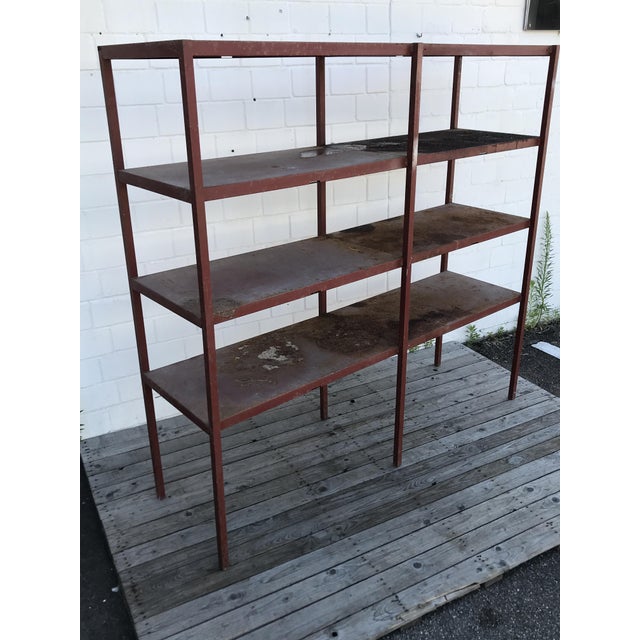 Metal Large Industrial Style Metal Workshop Shelf, 1950s For Sale - Image 7 of 11