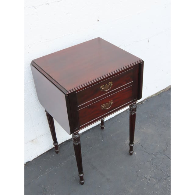 Potthast Brothers Drop Leaf Mahogany Nightstand Side End Table 6915 For Sale - Image 17 of 18