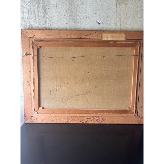 Gray Vintage Italian Figurative Oil Painting by Giordano Giovanetti, 1950s For Sale - Image 8 of 12