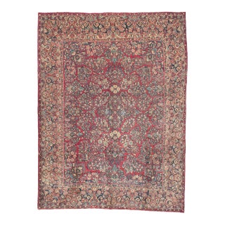 Antique Persian Sarouk Rug - 08'10 X 11'10 For Sale