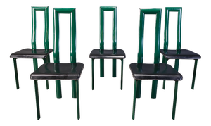 Italian Model Regia Dining Chairs by Antonello Mosca for Ycami, 1980s, Set of 5