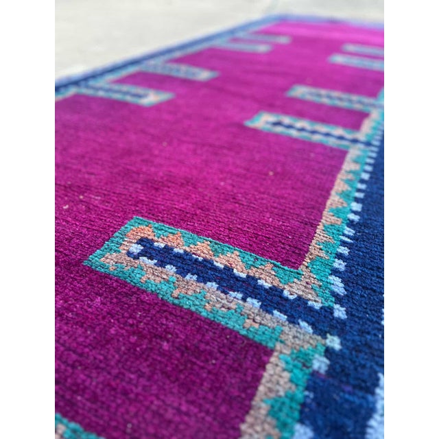1930s Vintage Kurdish Tribal Herki Purple Runner Rug For Sale - Image 4 of 6