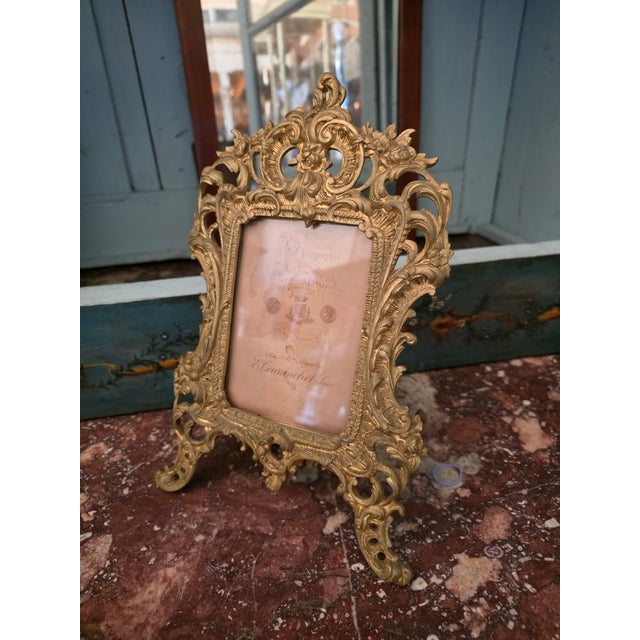Antique Gilt Brass French Frame For Sale In San Antonio - Image 6 of 7