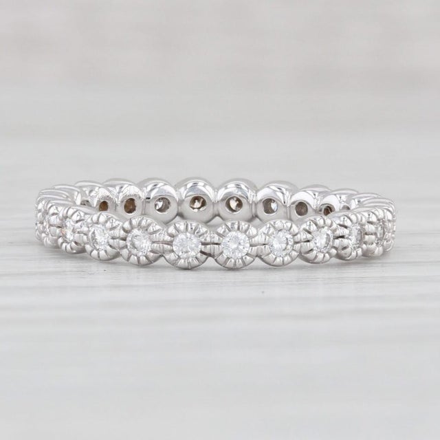 New 0.30ctw Diamond Eternity Ring 18k Gold Stackable Anniversary Band Spark, Size 6 For Sale In Greensboro - Image 6 of 8