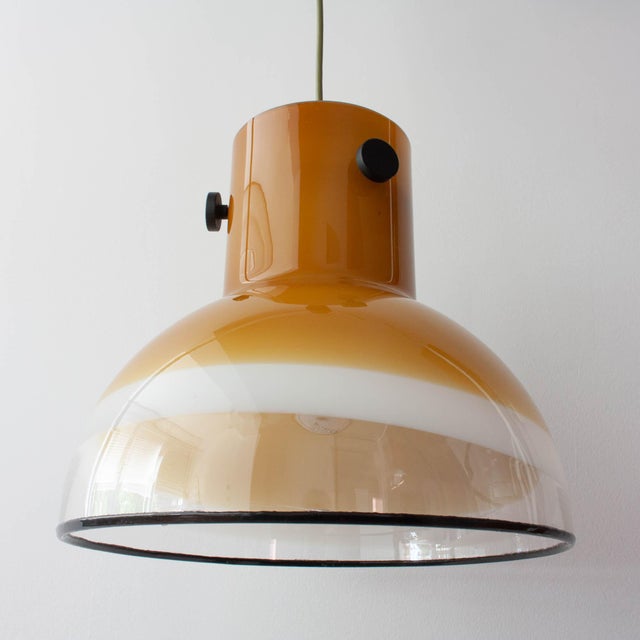1970s Brown Glass Pendant Light from Peill & Putzler, Germany, 1970s For Sale - Image 5 of 18