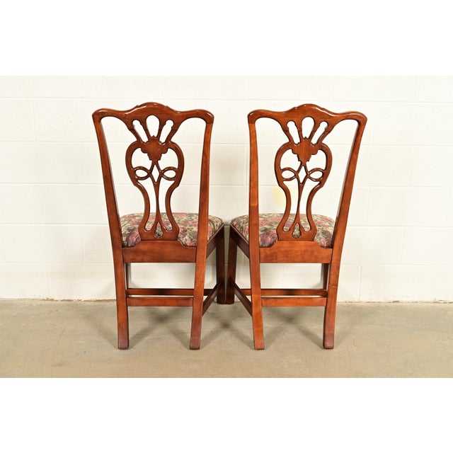 Henredon Georgian Carved Mahogany Dining Chairs, Set of Four For Sale - Image 11 of 14