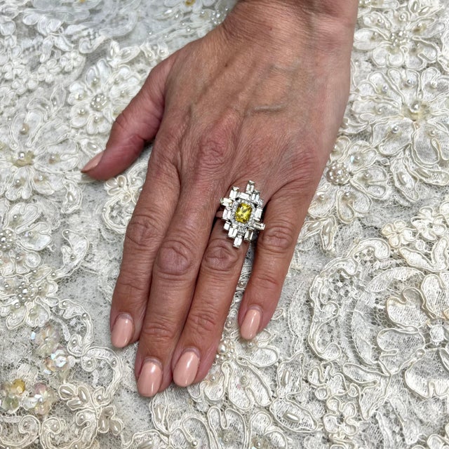 Natural Sapphire Diamond Ring 6.75 14k W Gold 13.3 TCW Certified 7,975 301438 This is a Unique Custom Made Glamorous Piece...