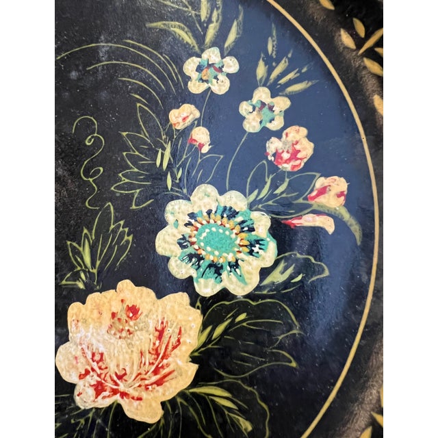 1970s Handpainted Asian Inspired Plate For Sale In Atlanta - Image 6 of 6