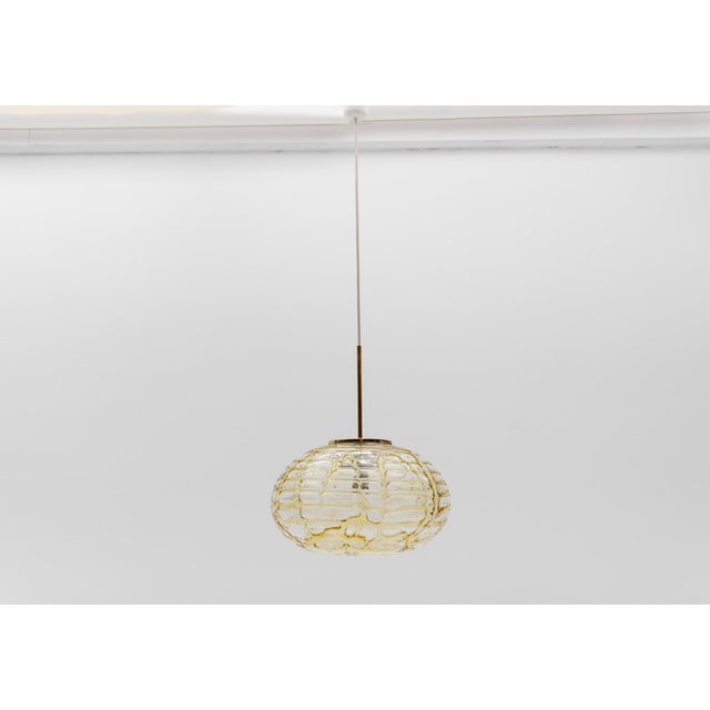 Yellow Oval Murano Glass Ball Pendant Lamp by Doria Leuchten, Germany, 1960s For Sale - Image 11 of 11