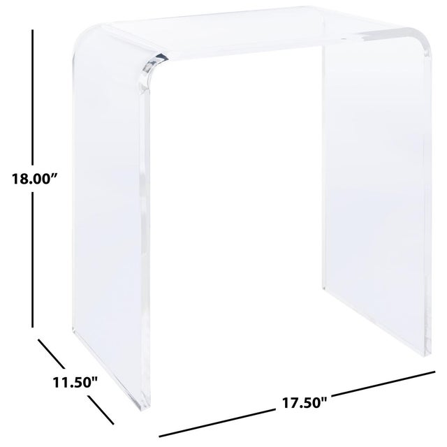 Modern Pryor Acrylic Side Table in Clear For Sale - Image 3 of 8