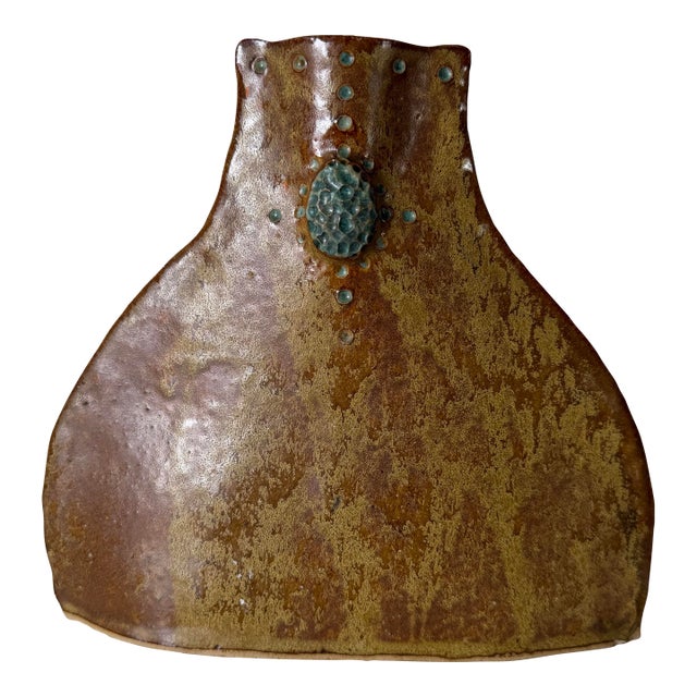 Modern Organic Studio Pottery Sculptural Vase Signed Sue For Sale