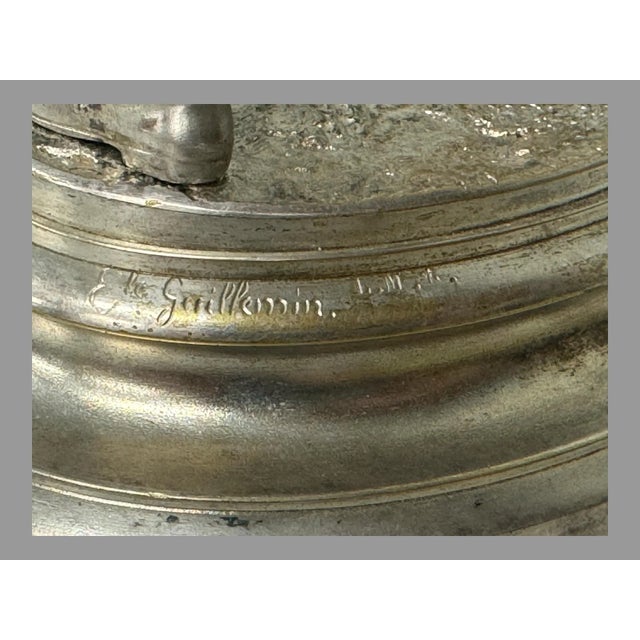 Late 19th Century Emile Guillemin French Silvered Bronze Cavalier Statue Sculpture For Sale - Image 6 of 8