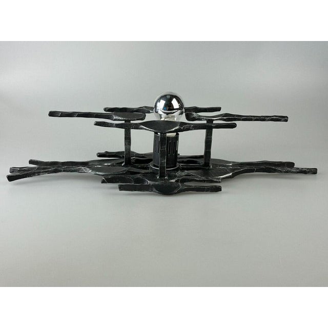 Brutalist Wall Lamp in Iron & Glass, 1970s For Sale - Image 10 of 18