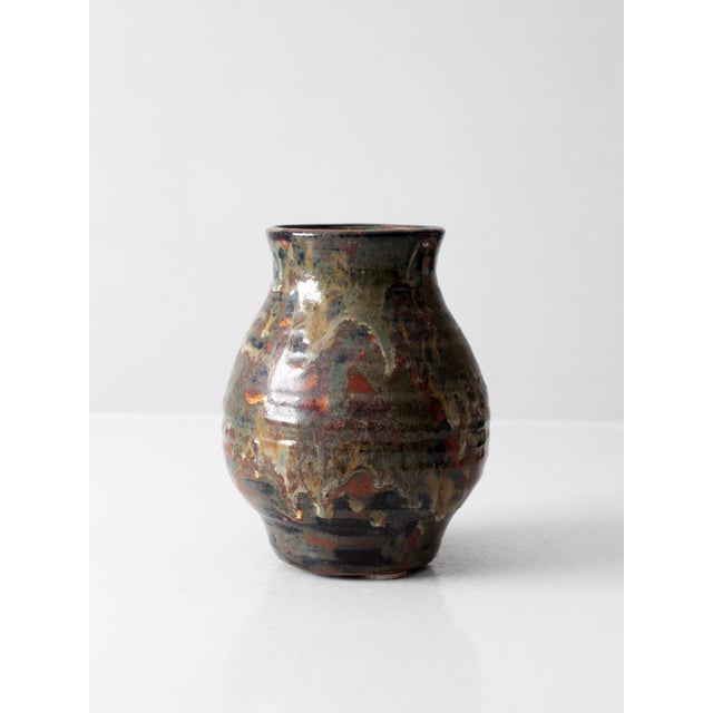 Late 20th Century Vintage Handmade Studio Pottery Vase For Sale - Image 5 of 12