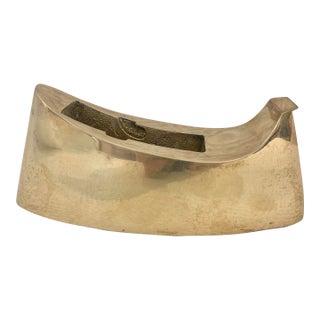 1970s Modernist Sculptural Solid Brass Tape Dispenser For Sale
