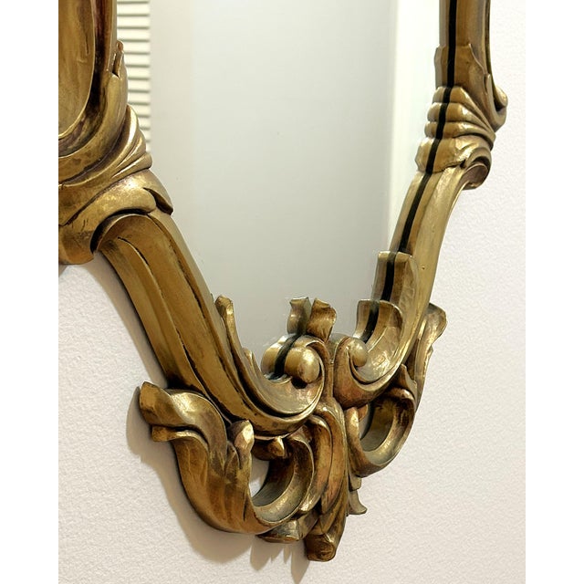 Vintage Hollywood Regency Ornate Oval Mirror by Syroco For Sale In West Palm - Image 6 of 13