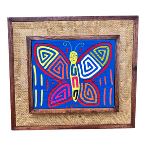 Late 20th Century Kuna Mola Butterfly Textile Art, Made in Panama