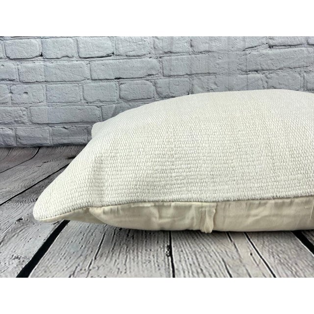 16 x 24 Hemp Pillow Turkish Cushion Natural White Pillow Cushion Cover For Sale - Image 4 of 4