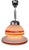 Space Age UFO Glass and Steel Pendant Light, 1970s For Sale