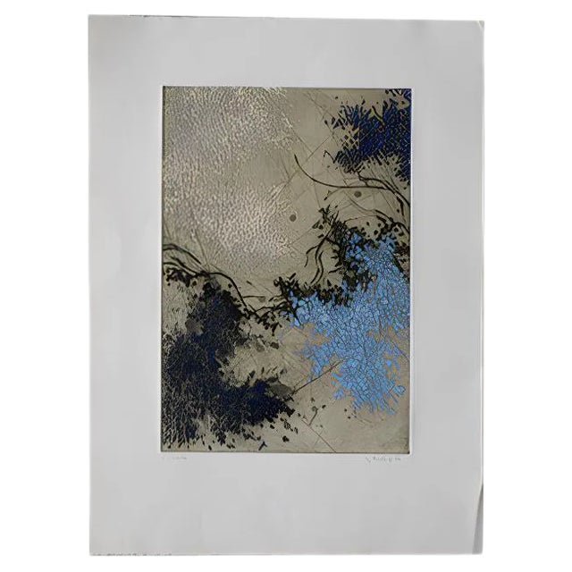 Yannick Ballif, Abstract Serigraph on Woven Paste, 1976 For Sale